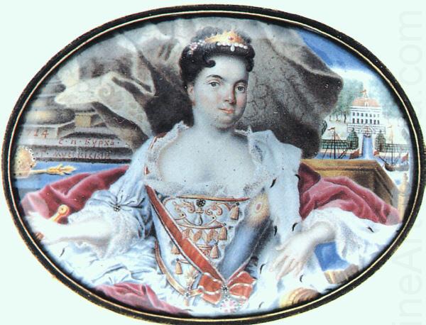 Murano, Andrea da Portrait of Catherine I in front of Ekaterinhov china oil painting image